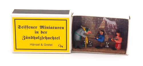 Seiffener Miniaturen in der Zündholzschachtel - Zündholzschachtel Hänsel und Gretel