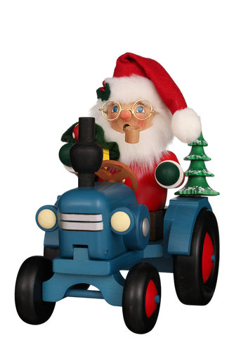 Seiffener Nussknackerhaus Christian Ulbricht Weihnachtsmann auf Traktor - Rarität