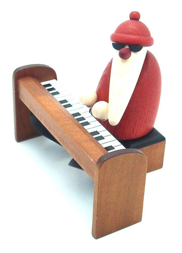 Köhler Weihnachtsmann am Piano braun