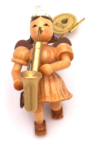 Blank Schwebeengel natur mit Saxophon