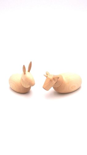 Schalling Krippenfiguren Ochse und Esel, natur für 12 cm Figuren