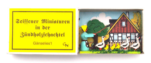 Seiffener Miniaturen in der Zündholzschachtel - Zündholzschachtel Gänseliesel