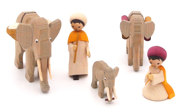 Ulmik Krippenfiguren Elefantentreiber gebeizt