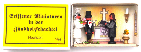 Seiffener Miniaturen in der Zündholzschachtel - Zündholzschachtel Hochzeit - Neu bei uns