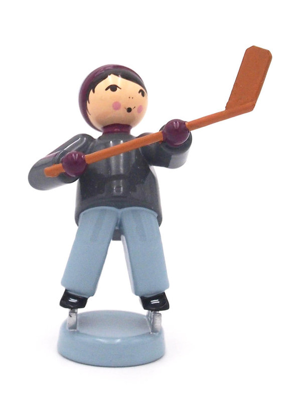 Ulmik Winterkinder Eishockeyspieler lila - Schläger hoch