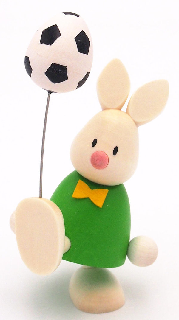 Hobler Kaninchen Max mit Fussball