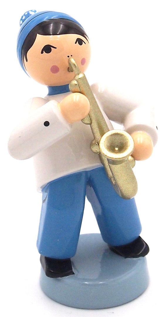Ulmik Wintermusikanten blau - Junge mit Saxophon