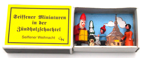 Seiffener Miniaturen in der Zündholzschachtel - Zündholzschachtel Seiffener Weihnacht