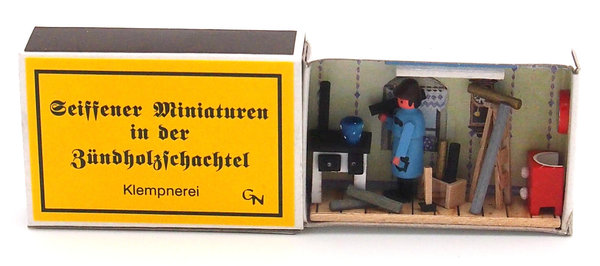 Seiffener Miniaturen in der Zündholzschachtel - Zündholzschachtel Klempnerei