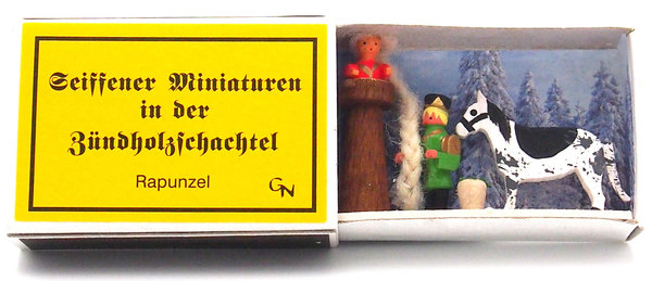 Seiffener Miniaturen in der Zündholzschachtel - Zündholzschachtel Rapunzel
