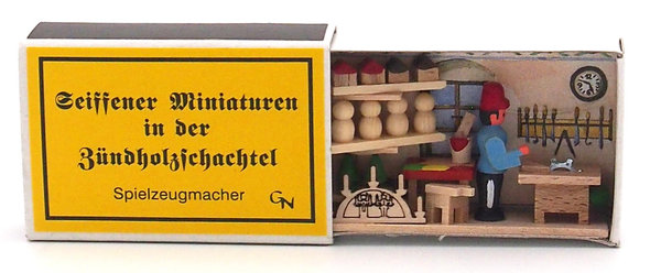 Seiffener Miniaturen in der Zündholzschachtel - Zündholzschachtel Spielzeugmacher