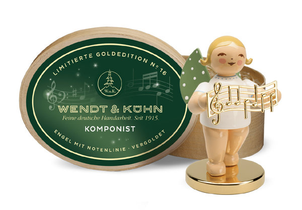 Wendt & Kühn Goldedition No. 16 Komponist, Engel mit Notenlinie - limitierte Neuheit 2023